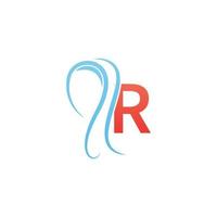 buchstabe r symbol logo kombiniert mit hijab icon design vektor