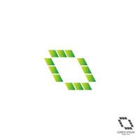 bokstaven o kvadratisk logotyp ikon konceptdesign vektor
