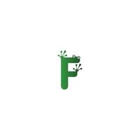 Buchstabe f Logo Design Frosch Fußabdrücke Konzept vektor