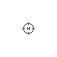 modern cirkel skott minimalistisk h logotyp brev kreativ design vektor