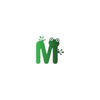 bokstaven m logotyp design groda fotspår koncept vektor