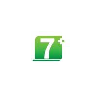 Nummer 7 Logo-Symbol mit medizinischem Kreuzdesign vektor