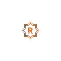fyrkantig r logotyp bokstäver design vektor