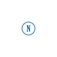 buchstabe n logo in blauer farbe design vektor