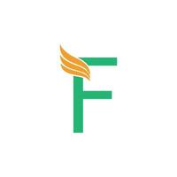 bokstaven f logotyp med vingikon designkoncept vektor