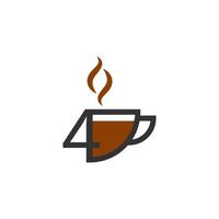 Kaffeetasse Icon Design Nummer 4 Logokonzept vektor
