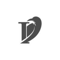 Buchstabe i und Krähenkombinationssymbol-Logo-Design vektor