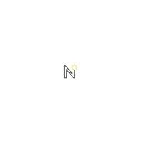 bokstaven n och lampa, bulp logotyp vektor