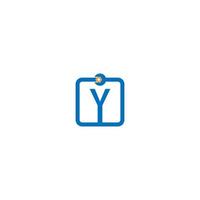 Buchstabe y-Logo-Symbol, das ein Schraubenschlüssel- und Bolzendesign bildet