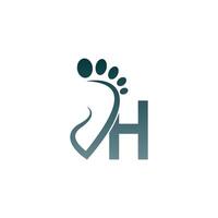 Buchstabe h-Symbol-Logo kombiniert mit Footprint-Icon-Design vektor