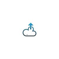 herauf Cloud-Symbol-Logo-Design-Konzept-Vektor vektor