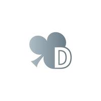 bokstaven d-logotyp kombinerad med shamrock-ikondesign vektor