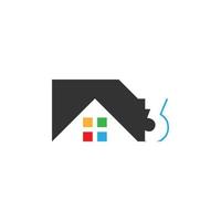 Nummer 3 Logo-Symbol für Haus, Immobilienvektor vektor