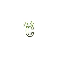 Buchstabe c Logo Design Frosch Fußabdrücke Konzept Symbol vektor