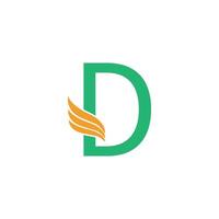 Buchstabe d-Logo mit Flügel-Icon-Design-Konzept vektor