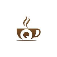 Kaffeetasse Icon Design Buchstabe q Logo vektor