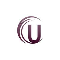 Wellenkreis Buchstabe u Logo Icon Design vektor