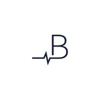 bokstaven b-ikonlogotyp kombinerad med pulsikondesign vektor