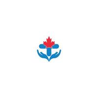 maple leaf medicinsk apotek logotyp ikon vektor