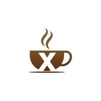 Kaffeetasse Icon Design Buchstabe x Logo vektor