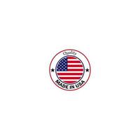tillverkad i usa, amerikanska flaggan ikon logotyp vektor