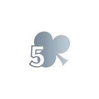 Nummer 5-Logo kombiniert mit Shamrock-Icon-Design vektor