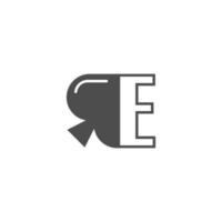 Buchstabe e-Logo kombiniert mit Spaten-Icon-Design vektor