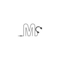Buchstabe m und Podcast-Logo vektor