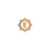 quadratisches e-Logo-Buchstaben-Design vektor