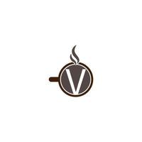varm kaffekopp tema brevikon logotypdesign vektor