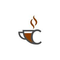 Kaffeetasse Icon Design Buchstabe c Logokonzept vektor