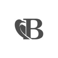 buchstabe b und krähe kombination symbol logo design vektor