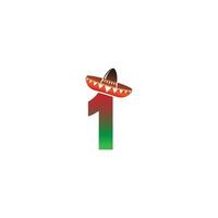 Konzeptdesign für mexikanischen Hut Nummer 1 vektor