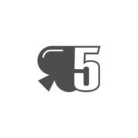 Nummer 5-Logo kombiniert mit Spaten-Icon-Design vektor
