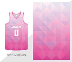 Basketball-Trikot-Muster-Design-Vorlage. rosa abstrakter hintergrund für stoffmuster. Basketball-, Lauf-, Fußball- und Trainingstrikots. Vektor-Illustration