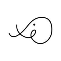 Elefantenkopf Umriss Logo-Design vektor