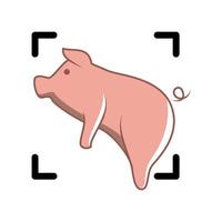 fliegendes schwein-logo-design vektor