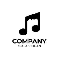 Sängerstimme mit Musiknote-Logo-Design vektor