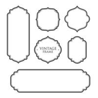 vintage leerer rahmen vektor-illustrationssatz. geeignetes gestaltungselement aus vintage-etikett, speisekarte, einladungskartendekoration und retro-banner-vorlage.