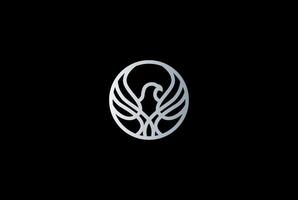 cirkel cirkulär eagle hawk falk fågel linje monogram logotyp design vektor