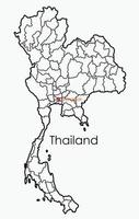 doodle frihandsritning karta över thailand. vektor