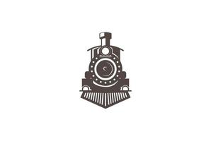 vintage gamla lokomotiv tåg maskin logotyp design vektor