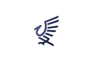 enkel minimalistisk phoenix bird line kontur logo design inspiration vektor