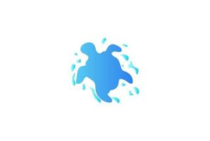 moderner Meeresschildkröten-Wasserwellen-Splash-Logo-Designvektor vektor