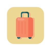 abstrakte Reise-Koffer-Schaltflächensymbol auf weißem Hintergrund - Vektor