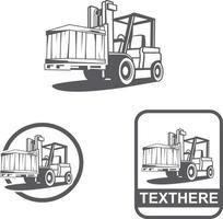 LKW-Gabelstapler-Logo-Set vektor