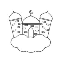 Malbuch Ramadan-Moschee über den Wolken für Kinder vektor