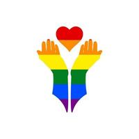 Hbt med kärlekssymbol för homosexuella, lesbiska, bisexuella, transpersoner, asexuella, intersexuella och queerförhållanden, kärlek eller sexualitetsrättigheter. vektor