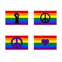 lgbt-flagge für schwule, lesbische, bisexuelle, transgender-, asexuelle, intersexuelle und queere beziehungs-, liebes- oder sexualitätsrechte. vektor