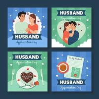 Social-Media-Vorlage für den Tag der Anerkennung des Ehemanns vektor